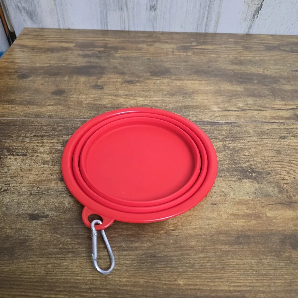 Purina Large Collapsible Red Pet Bowl with Clip
